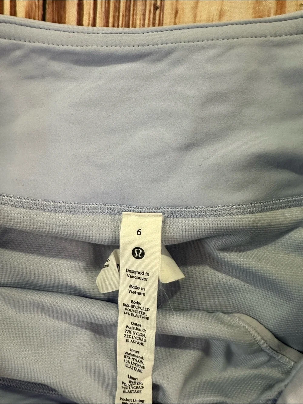 LULULEMON SPEED UP MR MID RISE LINED SHORT Size  6 GRAVEL DUST PASTEL BLUE - Picture 2 of 14